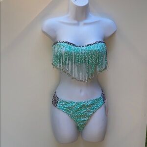 Raisins Fringed Bikini, Size L, NWT